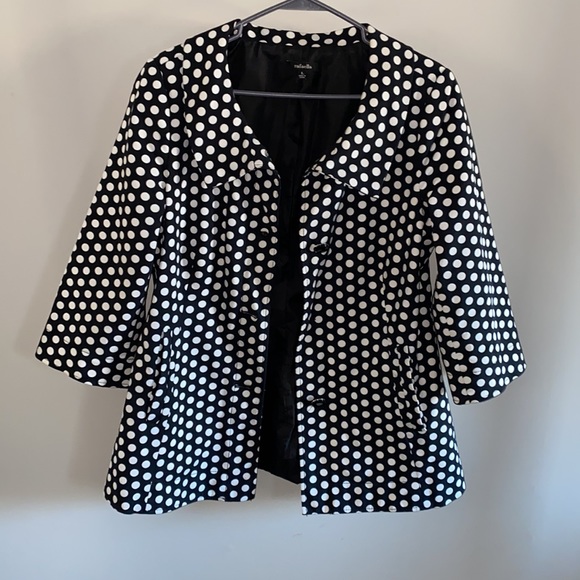 Rafaella black white polka dot jacket blazer - Picture 2 of 7